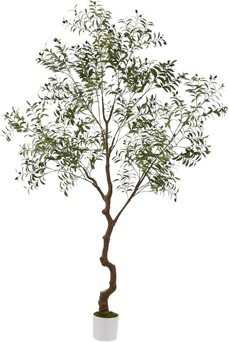 Tall Faux Olive Tree 8ft（96in Realistic Potted Silk Artificial Olive Tree, Fake Olive Trees Ind... | Amazon (US)