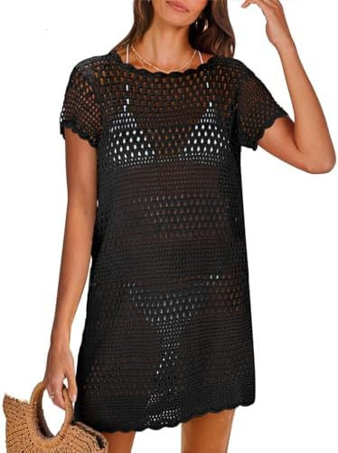 ANRABESS Women's Swimsuit Cover Ups, Mesh Knit Crochet Hollow Out, Bathing Suit for Summer Vacati... | Amazon (US)