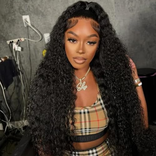 Wiggins Wig Ready And Go Glueless Wigs Human Hair Curly Lace Front Wigs Human Hair Pre Plucked Bleached Knots 13x4 HD Lace Front Wig Glueless Wigs For Black Women 22 Inch | Amazon (US)