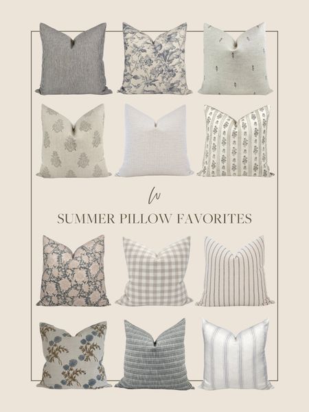 Summer pillow cover favorites! All of these finds are from Etsy and have such beautiful details, texture, prints and patterns. There is no denying my love for blue, and all of these are the perfect summer blues (& neutrals)! 

#LTKHome #LTKStyleTip