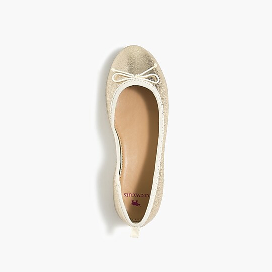Girls' metallic gold ballet flats | J.Crew Factory
