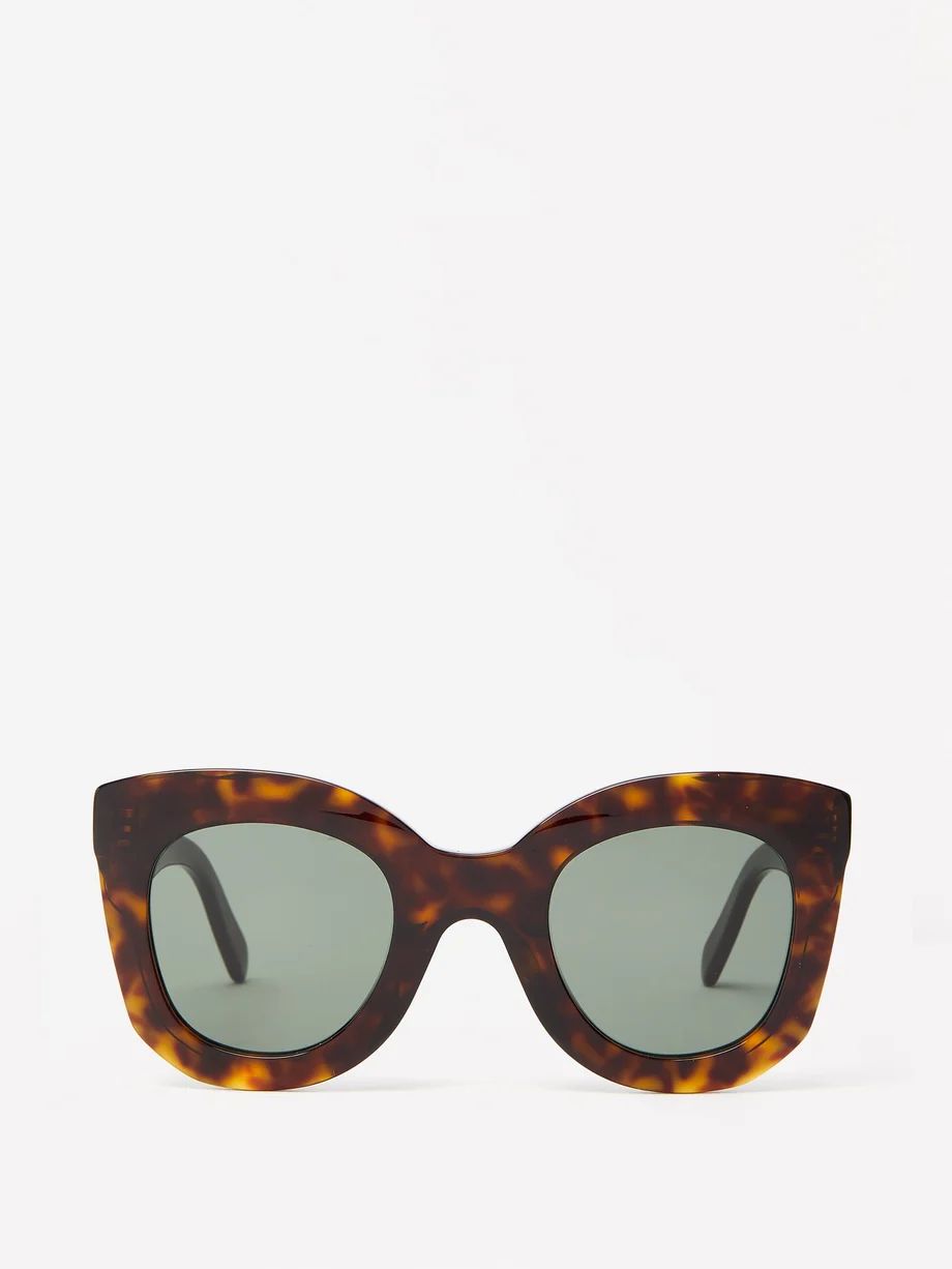 Oversized round tortoise-acetate sunglasses | Matches (APAC)