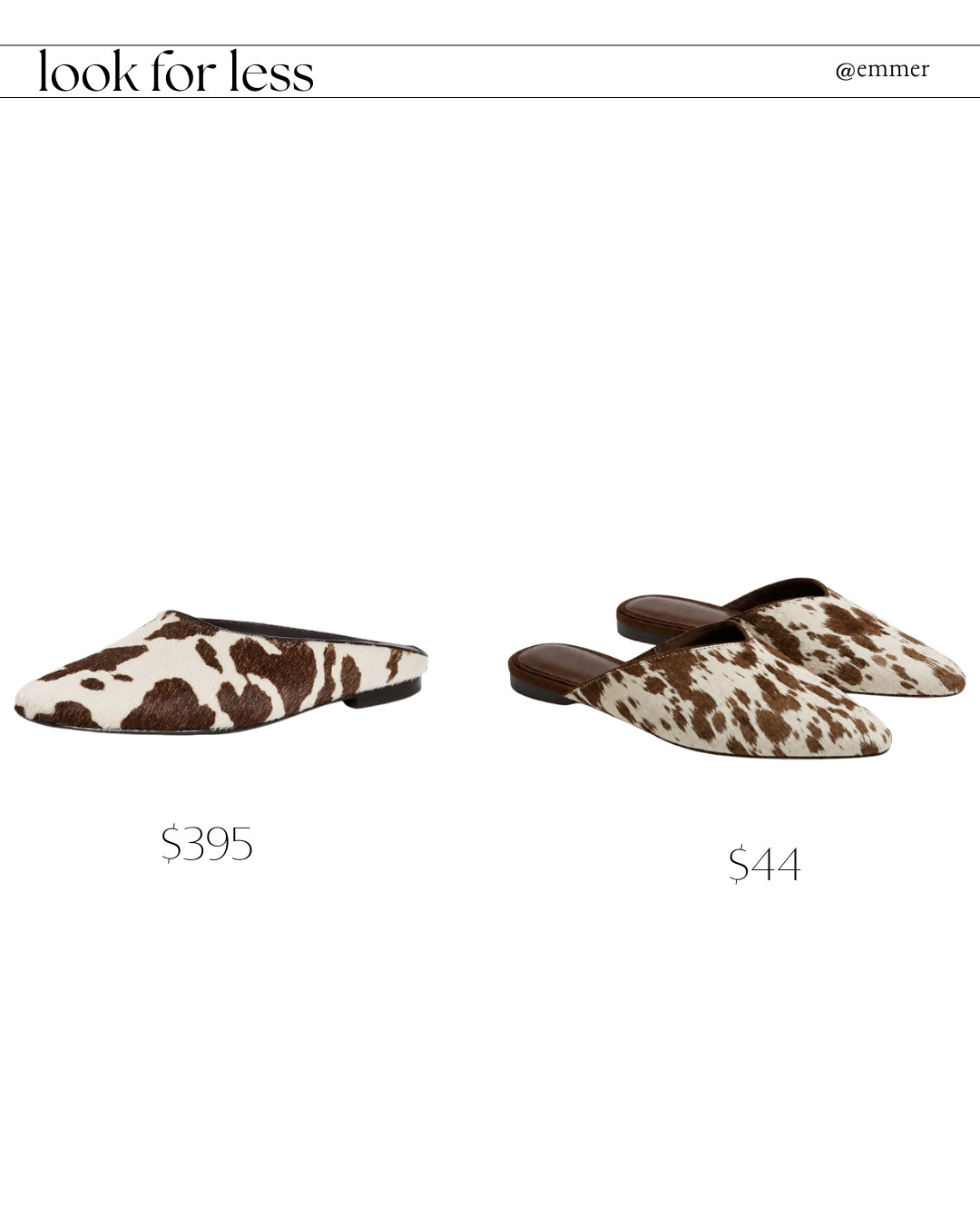 another look for less!! the $44 look so cute!! 

cow print mule, mules 

 #LTKSeasonal #LTKSaleAlert