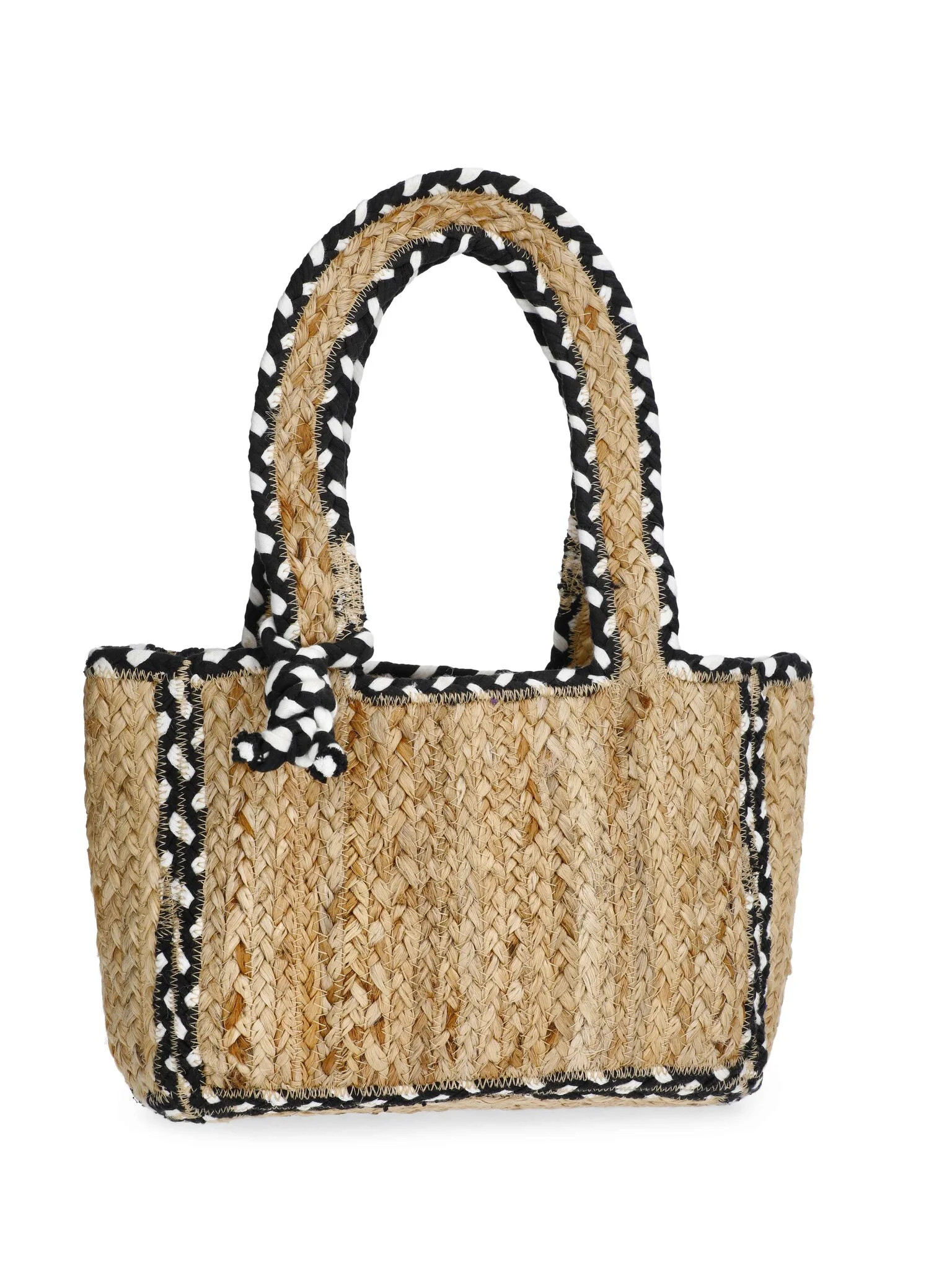 No Boundaries Women's Mini Jute Tote, Black | Walmart (US)