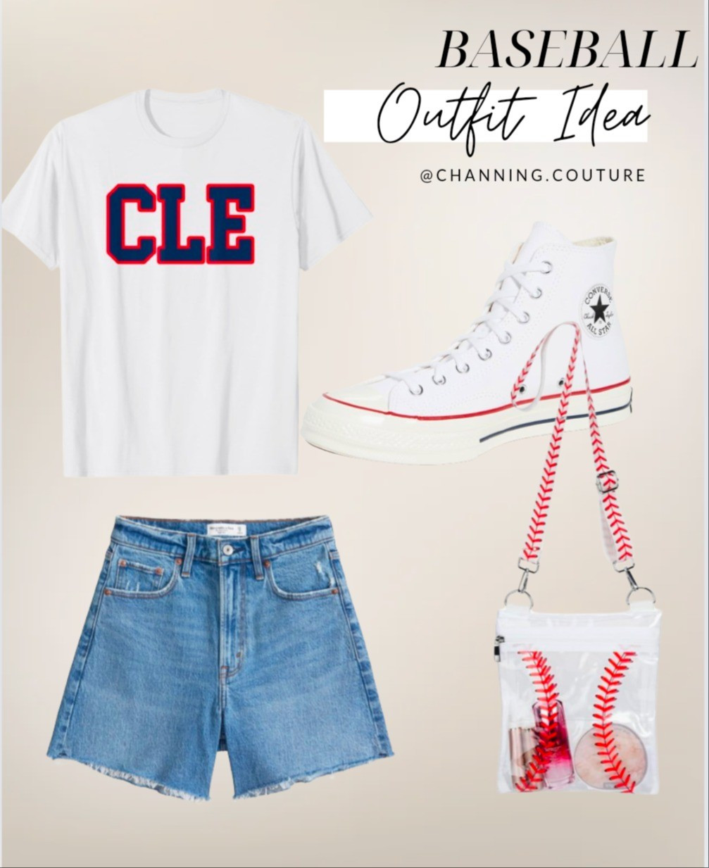 The cutest outfit to wear to your next Cleveland Guardians game! I love this clear stadium bag! #clevelandguardians #baseballoutfit 

#LTKMidsize
