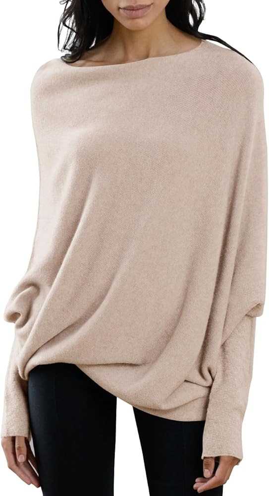 Imily Bela Batwing Boat Neck Sweaters for Women Spring Long Sleeve Soft Knit Loose Baggy Pullover... | Amazon (US)
