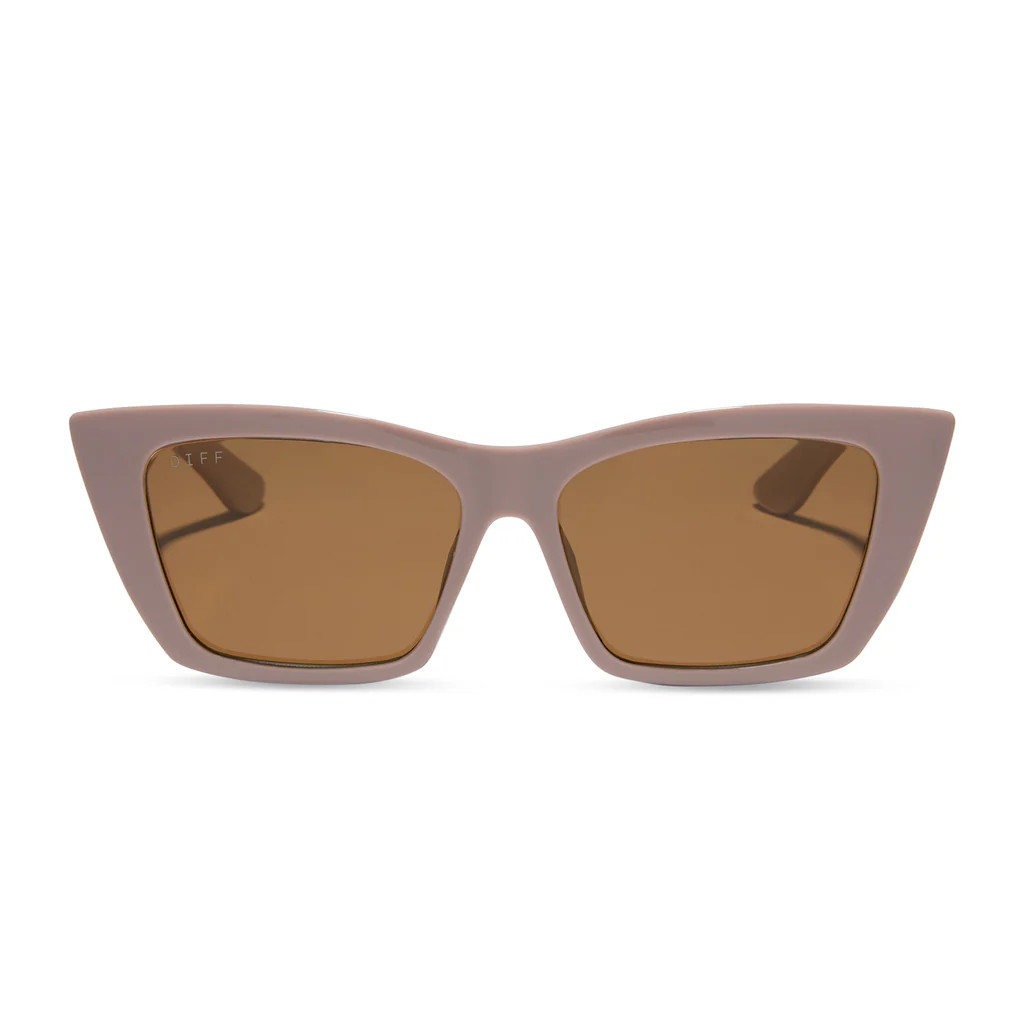 KRISTA HORTON - THE KOLLY + LIGHT TAUPE + BROWN + POLARIZED SUNGLASSES | DIFF Eyewear