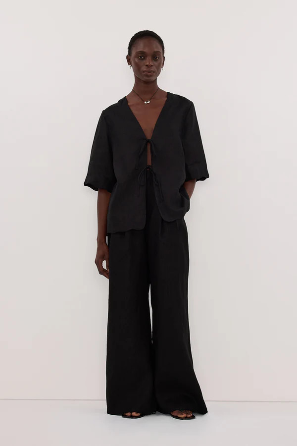 HOLDEN BLACK LINEN PANT | DISSH