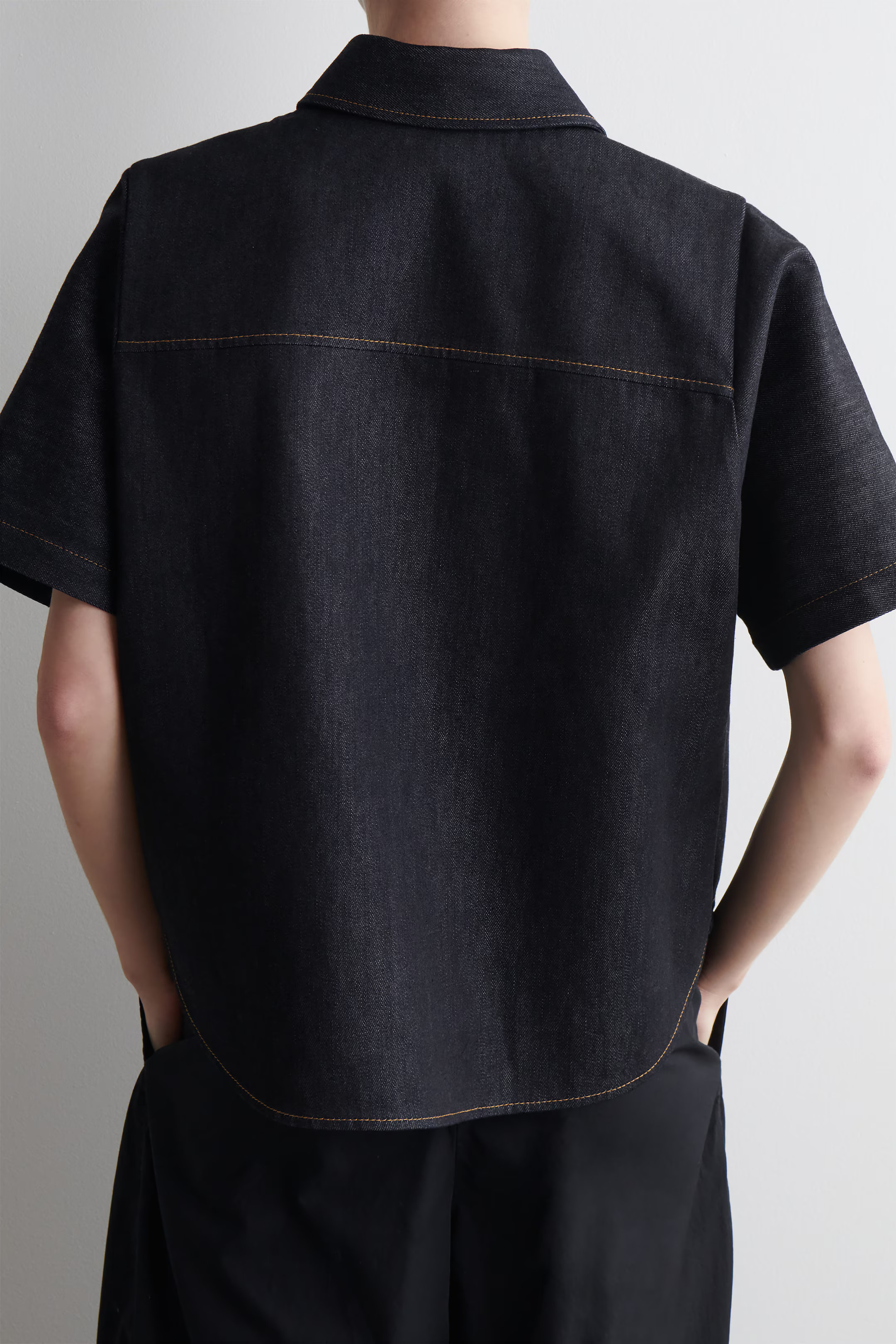 BOXY SHORT-SLEEVED DENIM SHIRT - INDIGO | COS UK