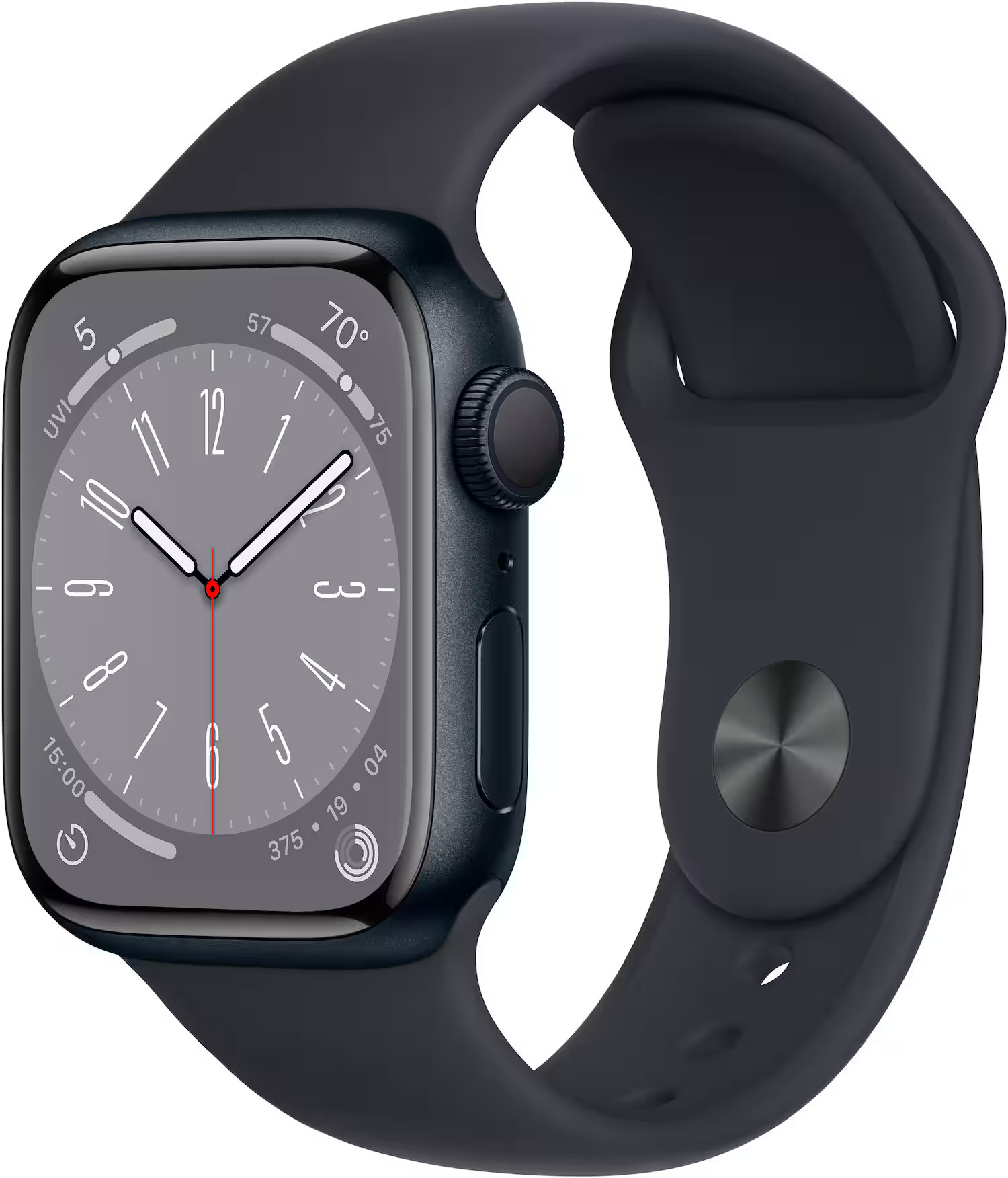 Apple Watch Series 8 GPS 41mm Midnight Aluminum Case with Midnight Sport Band S/M Midnight MNU73L... | Best Buy U.S.
