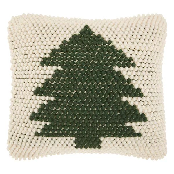 Mina Victory Home for the Holidays Looped Christmas Tree Throw Pillow | Kohl's