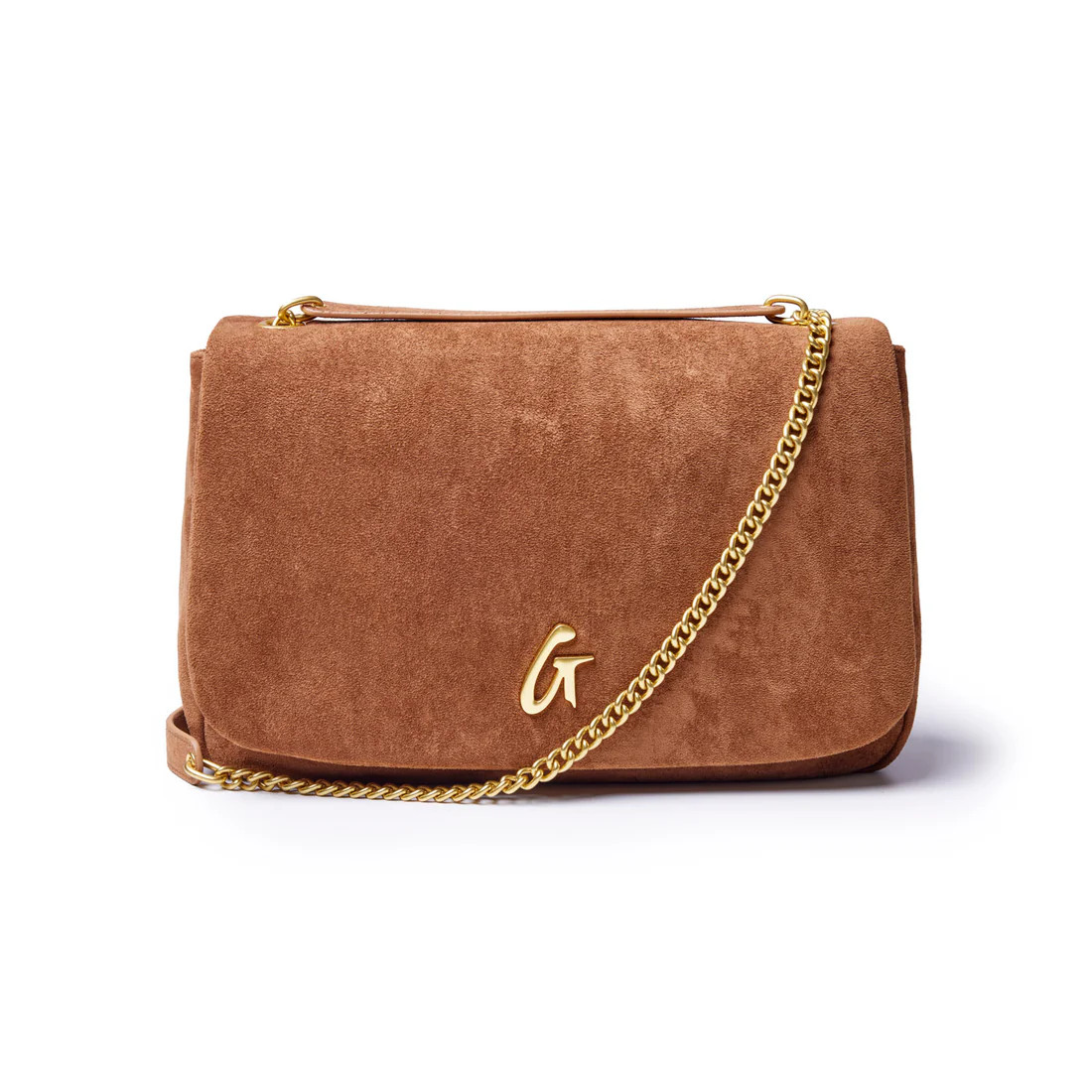 MEDIUM SUEDE FLAP BAG - BROWN | Glam-Aholic Lifestyle