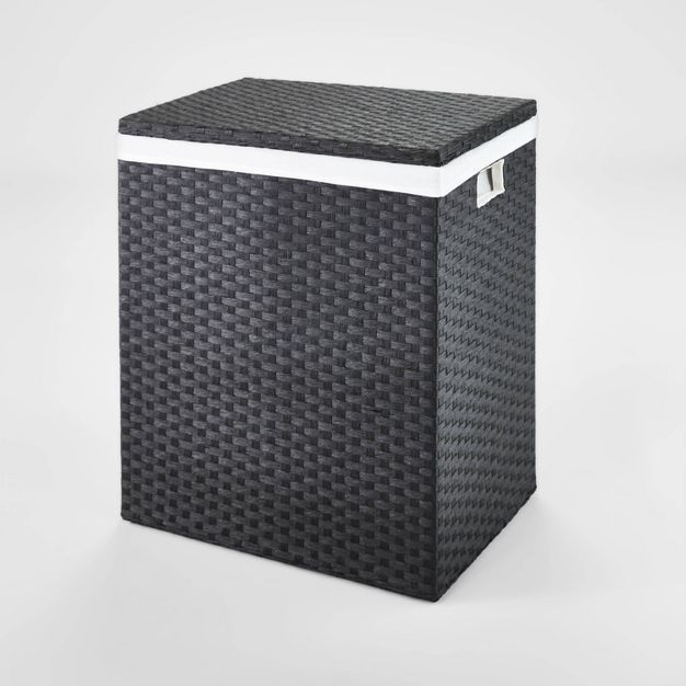 24" x 14" x 20" Lined Woven Hamper Black - Brightroom™ | Target