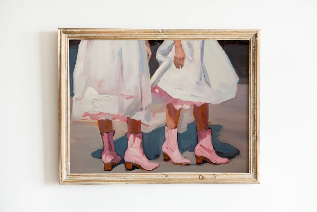 Retro Downloadable Print Girly Western Wall Art Pink - Etsy | Etsy (US)