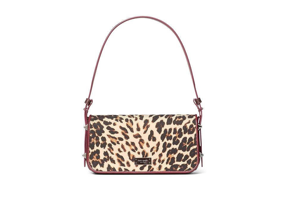 Kate Spade New York Liv Downtown Leopard Fabric Shoulder Bag Tote Women's Handbags Leopard, Cotton/Leather/Linen | Zappos