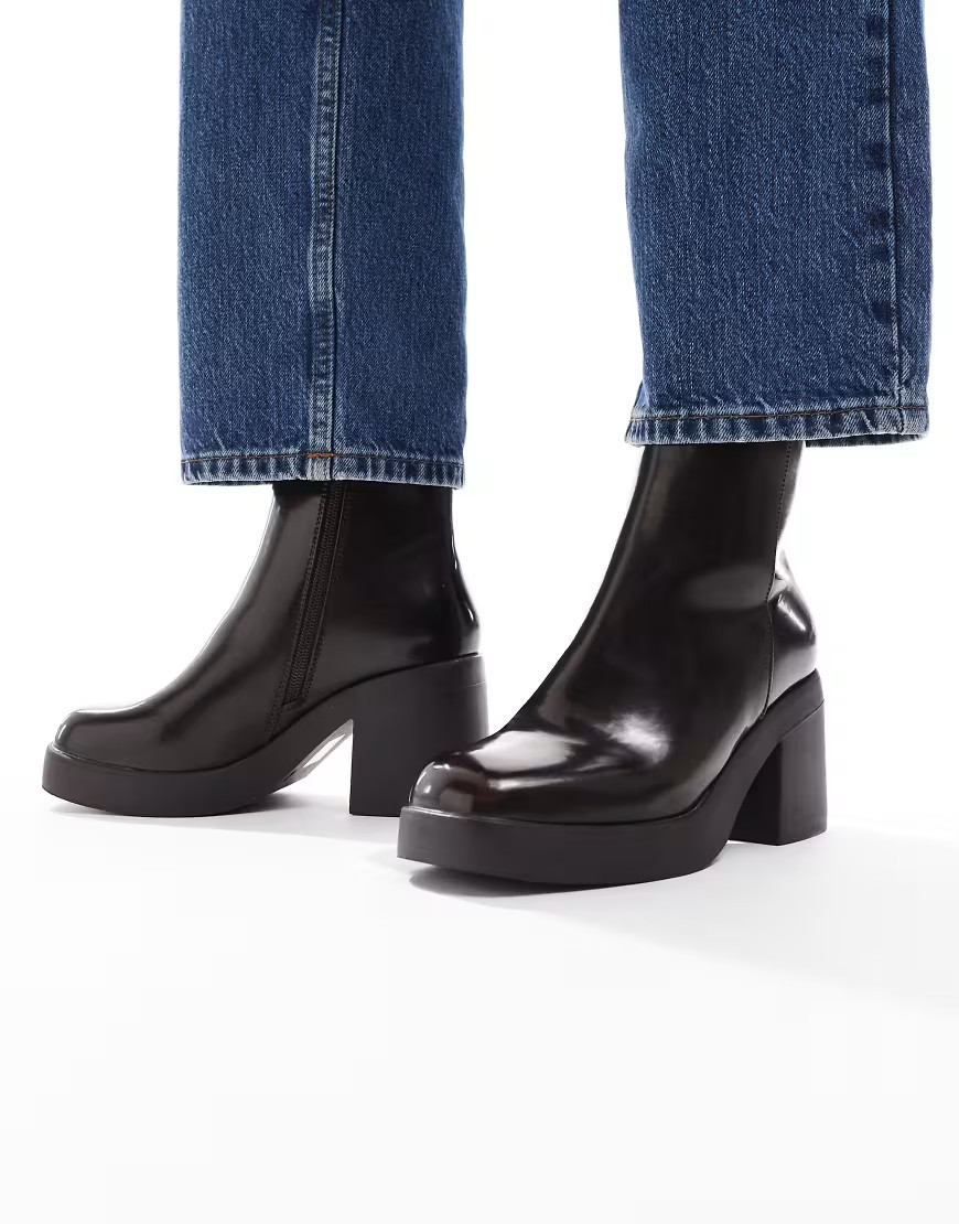 SEQWL Audi chunky ankle boots in brown | ASOS (Global)