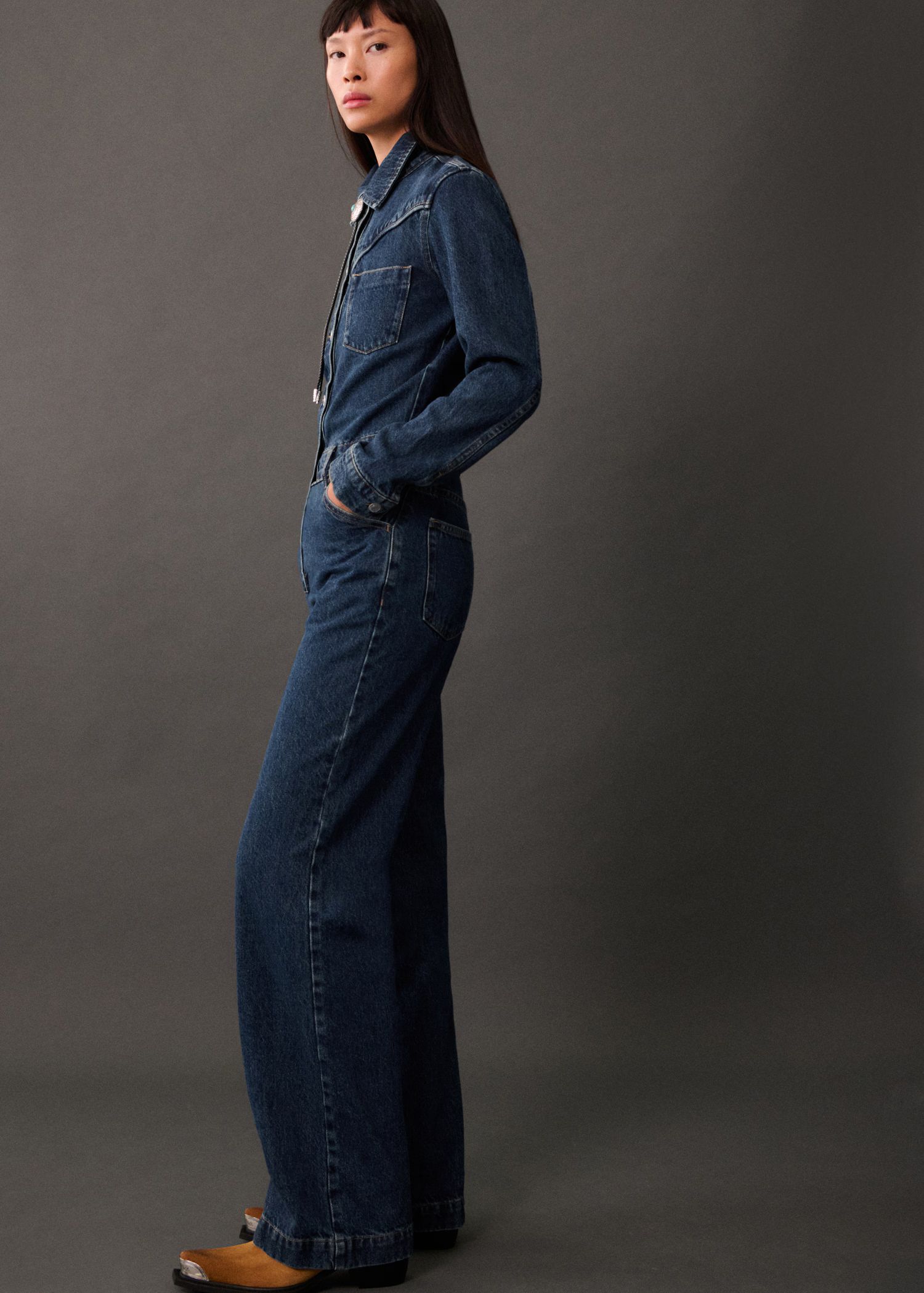 Long denim jumpsuit | MANGO (UK)