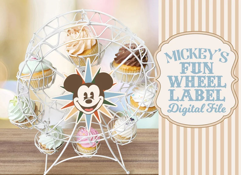 Printable Mickey's Fun Wheel Label, Mickey Birthday, Disneyland Party Decoration, Digital File - ... | Etsy (US)