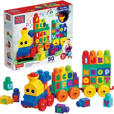 Mega Bloks ABC Musical Train Toy Building Blocks with Music - 50pc | Target