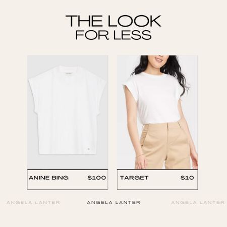 Look for less: $100 Anine Bing extended sleeve (cap sleeve) top is identical to the $10 top from Target. Great shirt for spring and summer. Perfect for layering for workwear  

#LTKworkwear #LTKfindsunder50 #LTKover40