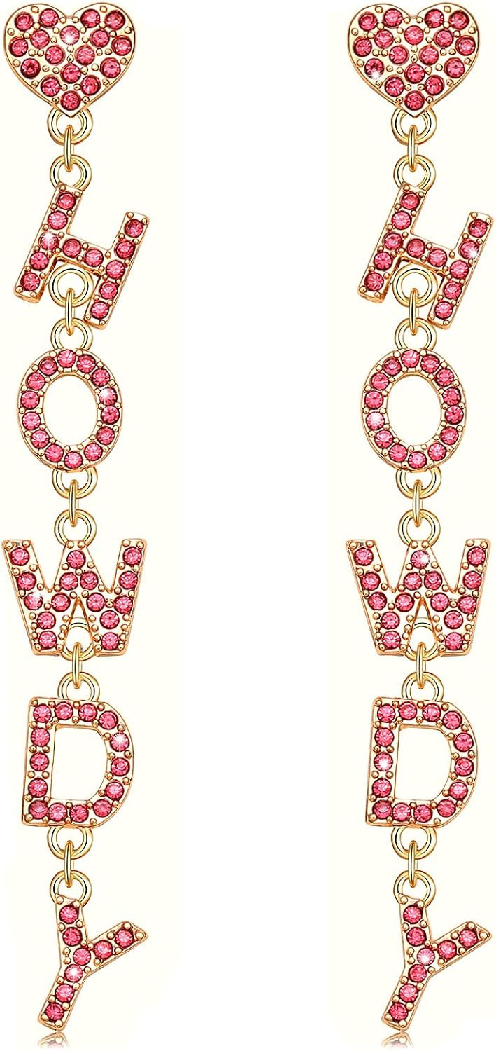 Western Earrings For Women Rodeo Cowgirl Dangle Earrings ,Sparkly Rhinestone Crystal Disco Cowb... | Amazon (US)