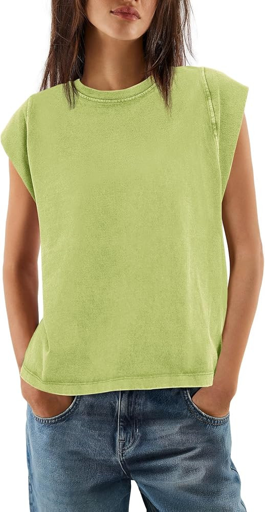 SENSERISE Acid Wash Tshirt Women Vintage Tees Muscle | Amazon (US)