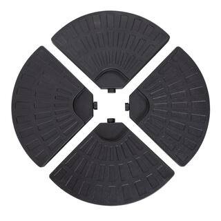 Plastic Patio Umbrella Base Weights Water/Sand Filled Base in Black (4-Piece) | The Home Depot