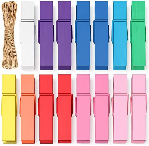 Mini Clothes Pins for Photo, Small Colored Clothespins 100 Pack Wooden Rainbow Colorful Picture C... | Amazon (US)