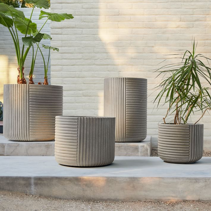 Cecilia Ficonstone Indoor/Outdoor Planters | West Elm (US)