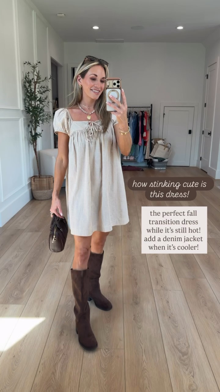 the perfect fall transition dress! love it paired with boots or throw on some flats! wearing my true size xsmall.

#LTKootd #LTKSeasonal #LTKPetite