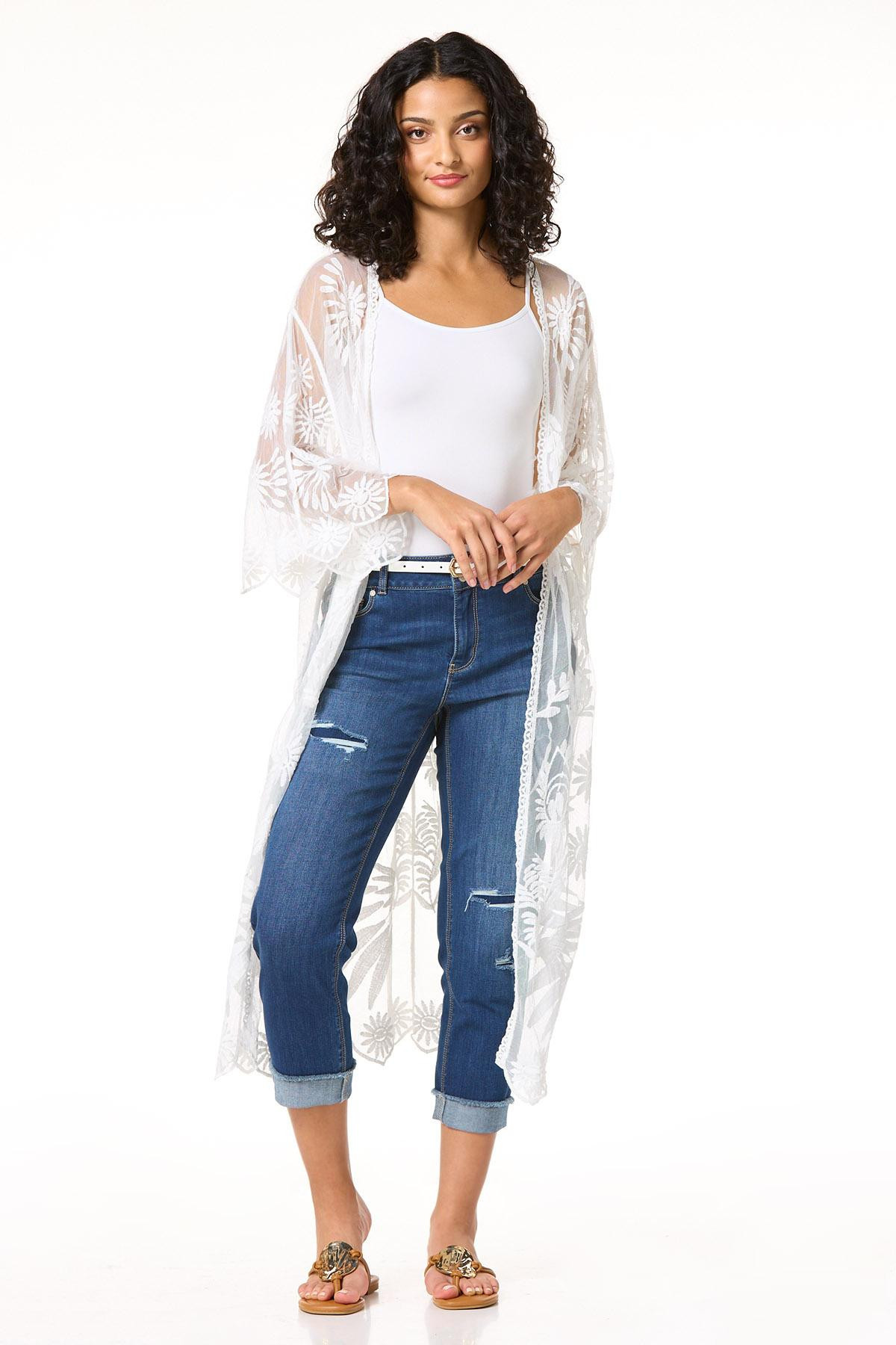 White Lace Kimono - White | Cato Fashions