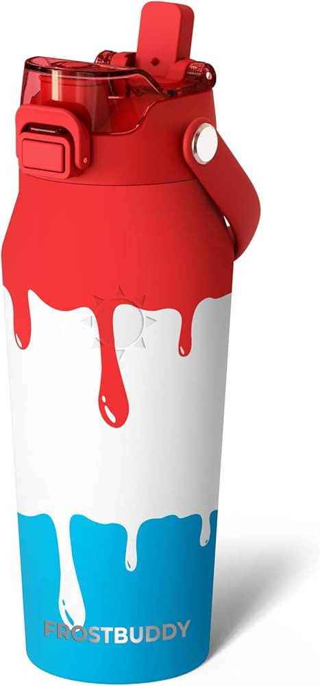 Frost Buddy 16oz Insulated Water Bottle with Straw & Chug Lid | Leak-Proof Stainless Steel | 24-H... | Amazon (US)