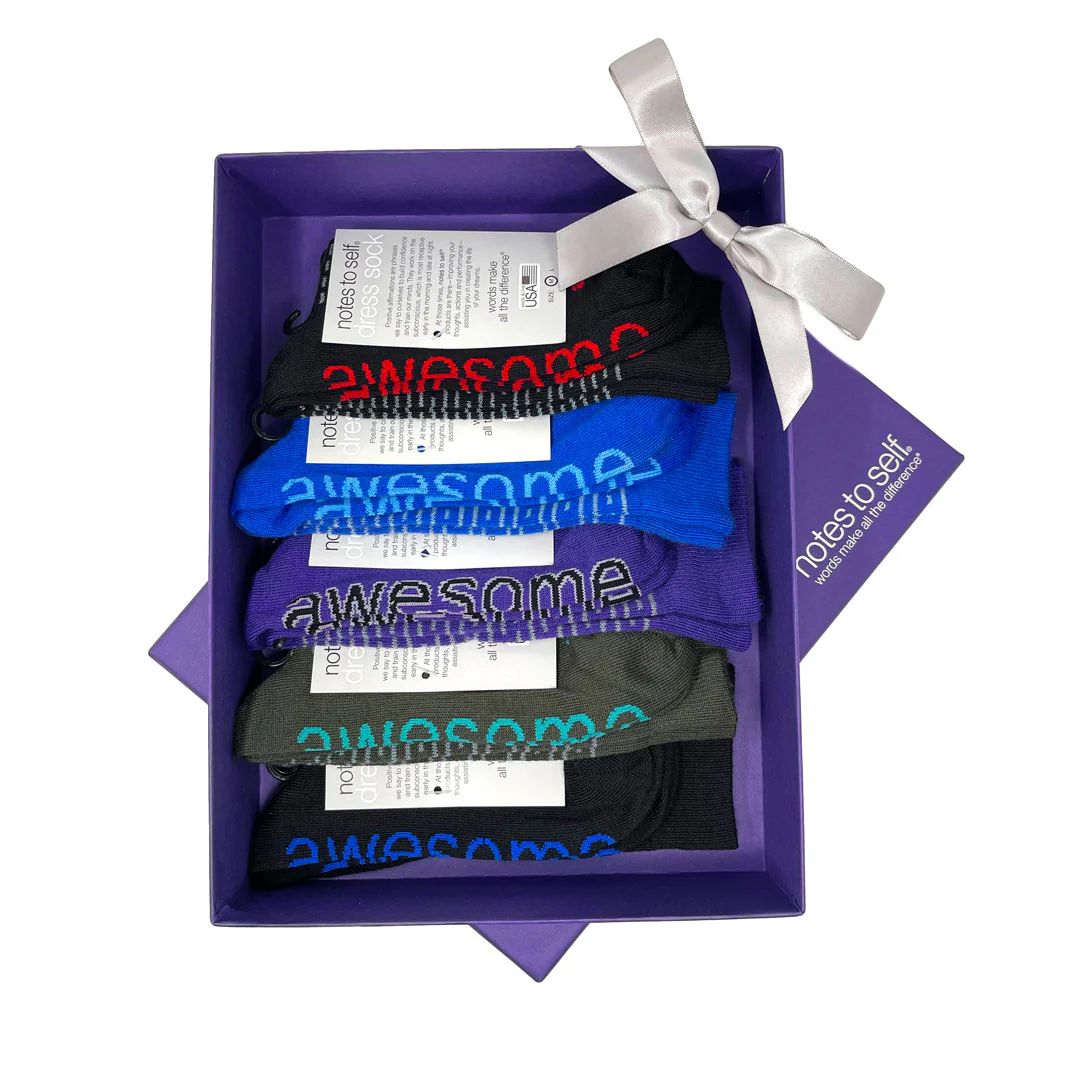 I am awesome® dress sock box gift set (size M only) | notes to self