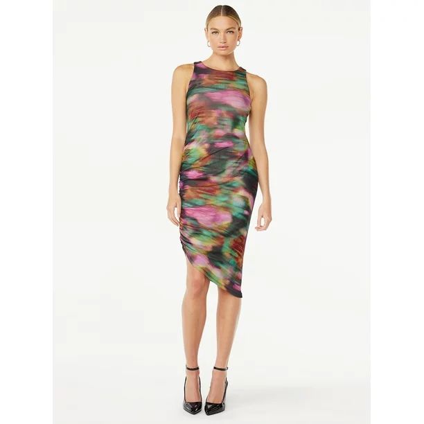 Scoop Women’s Asymmetrical Mesh Tank Dress, XS-XXL | Walmart (US)