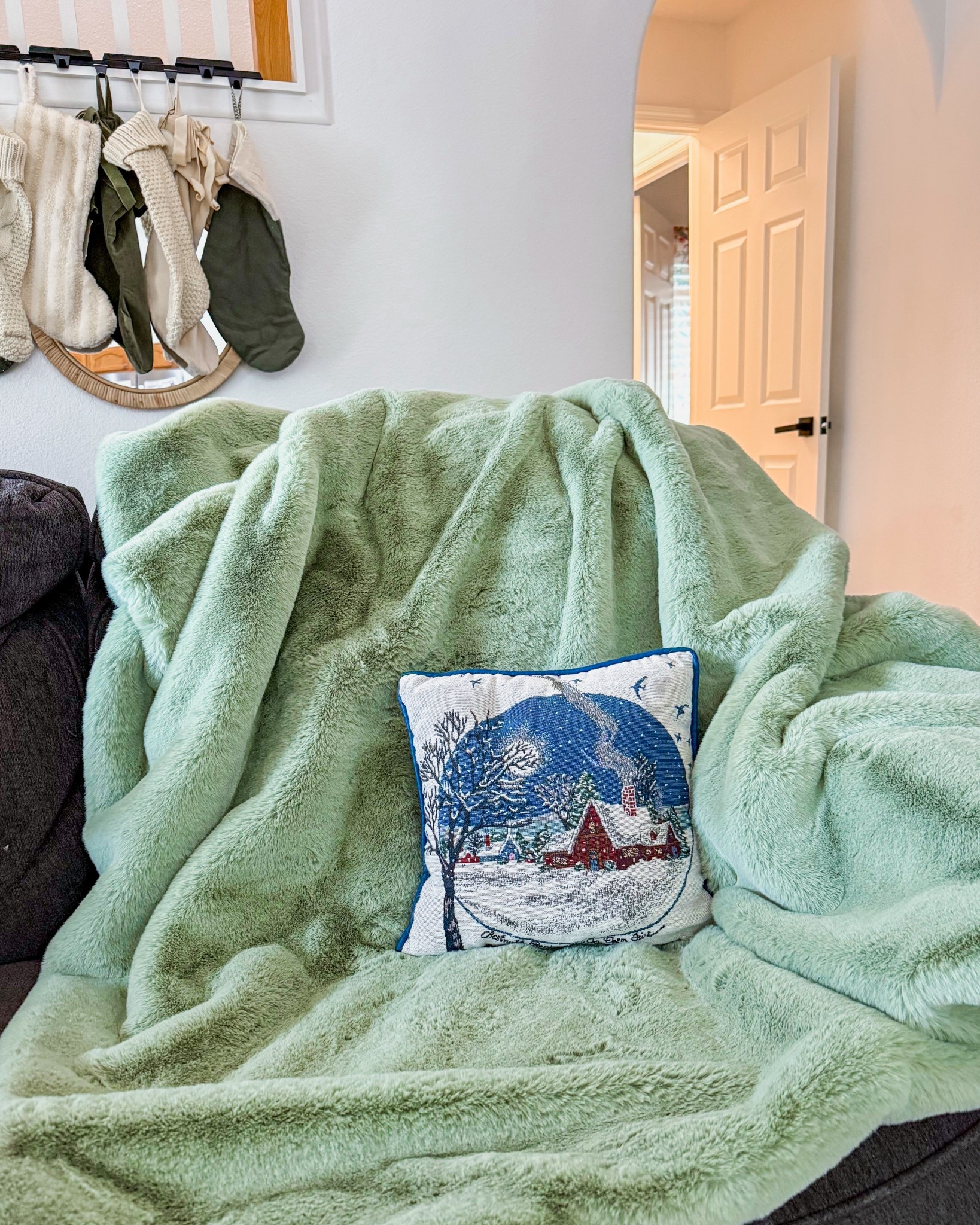 Anthropologie faux fur blanket / green soft blanket / Christmas decor / home details / Christmas gift idea 

#LTKHoliday #LTKGiftGuide #LTKFindsUnder100