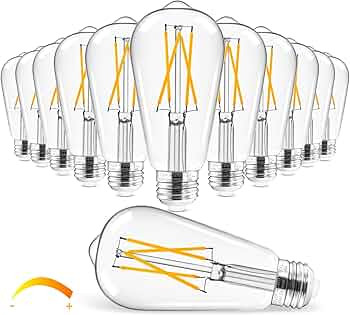 Hizashi Vintage LED Edison Bulb Dimmable, 6W Equivalent 60W, 2700k Warm White, E26 Base Led Light... | Amazon (US)