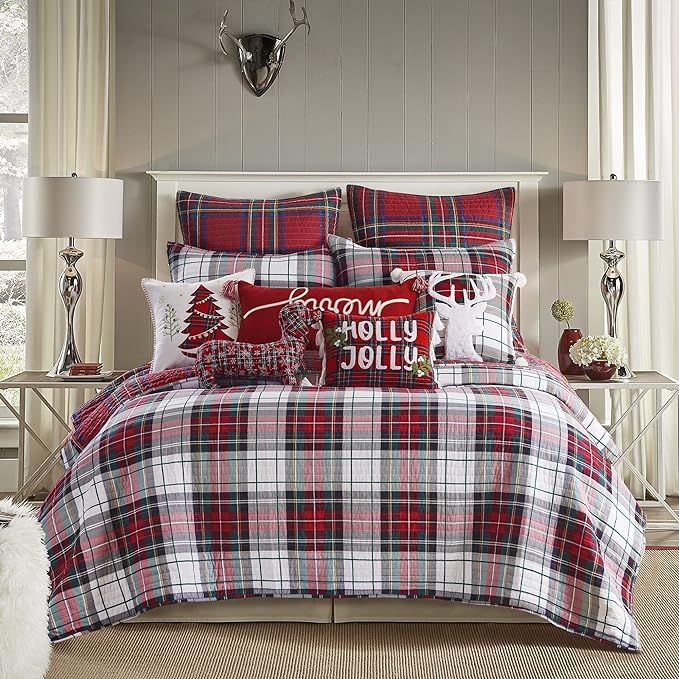 Levtex Home Thatch Home Spencer Plaid Spencer Plaid Quilt - Full/Queen - Tartan Plaid - Red, Gree... | Amazon (US)