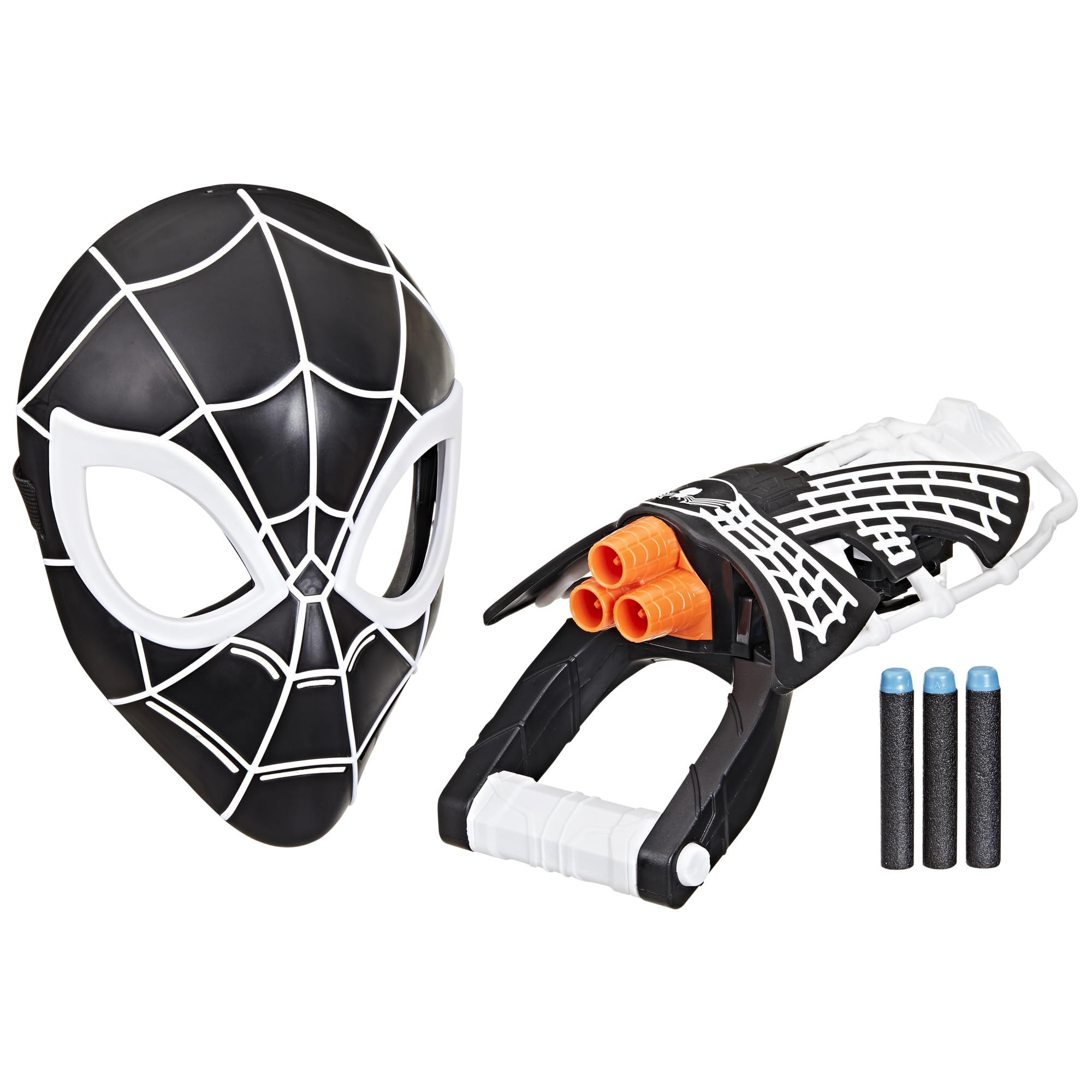 SPIDER-MAN Marvel Symbiote Tri-Shot Blaster & Mask, Role Play Gauntlet & Mask for Costume Additio... | Amazon (US)