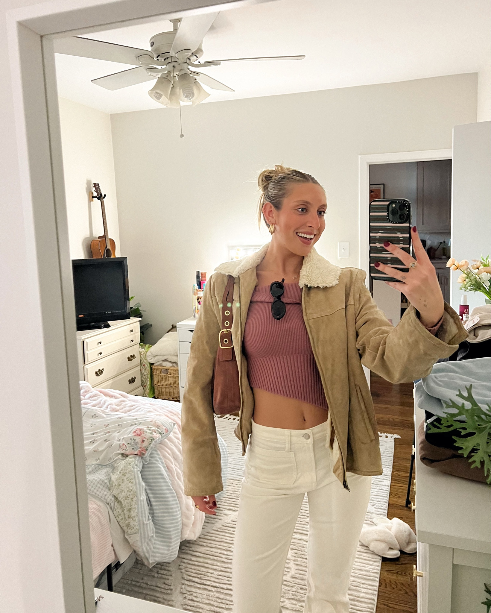 This original top color is sold out and this jacket is vintage from my mom but I’m linking everything similar if I can’t find the exact!

#LTKootd #LTKSaleAlert #LTKU