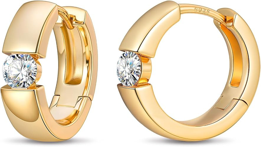 BUMBLEBEE Moissanite Earrings for Women and Men,14K Gold Plated with 0.4CT VVS1 Moissanite,Tarnis... | Amazon (US)