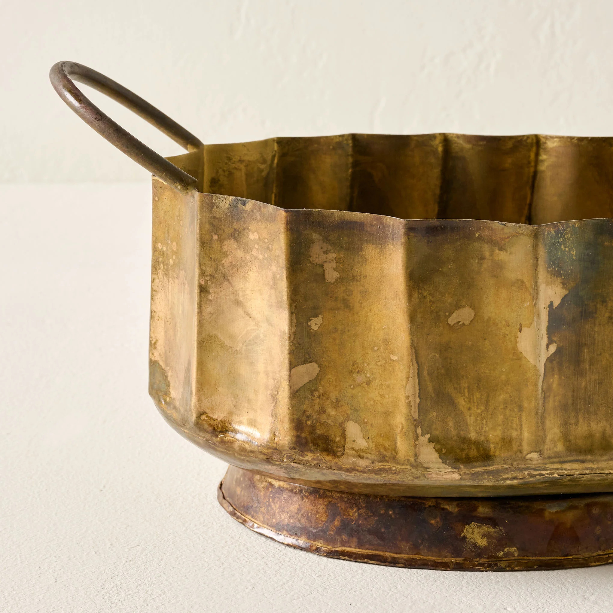 Antique Brass Planter with Handles | Magnolia