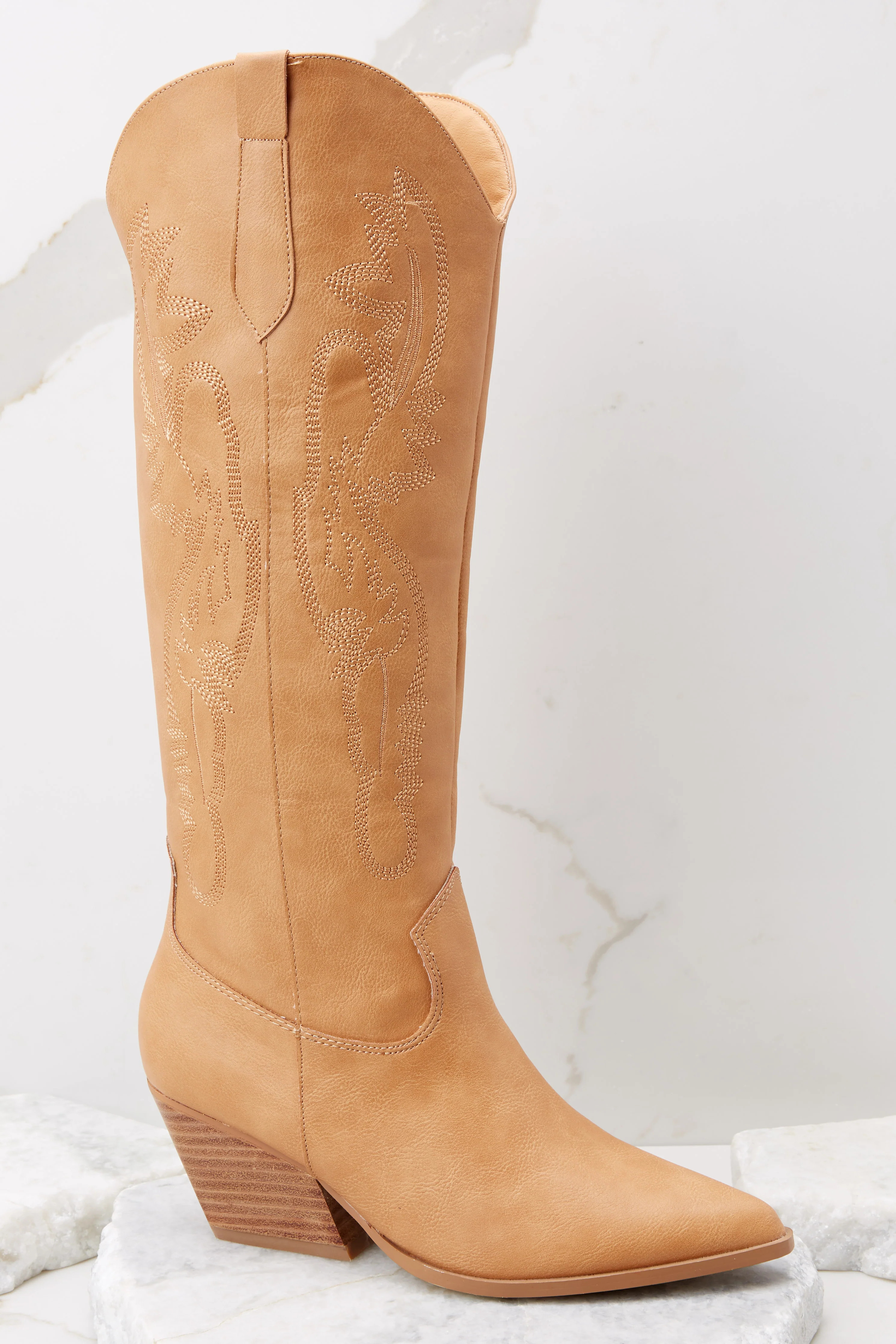 Zeina Camel Casual Boots | Red Dress 