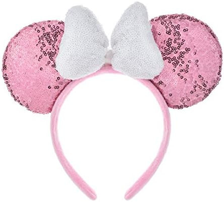 A Miaow 3D Black Mouse Sequin Ears Headband MM Glitter Butterfly Hair Clasp Park Supply Adults Women | Amazon (US)