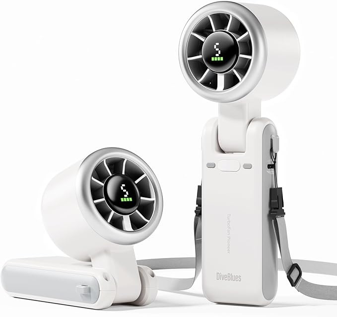 Diveblues Portable Handheld Turbo Fan, 5 Gear Wind, Battery Operated, Up to 12 Working Hours, 3 I... | Amazon (US)