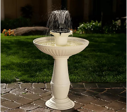 Make Your Selection: Bernini 28" Firmastone Ventosa Solar LED Illuminated 6-in-1 Fountain | QVC