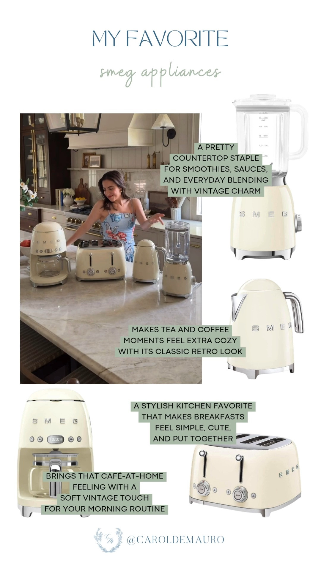 smeg, kitchen appliances, kitchen essentials, food blender, electric kettle, coffee maker, bread toaster, retro look, vintage aesthetic

#LTKHome #LTKfoodie