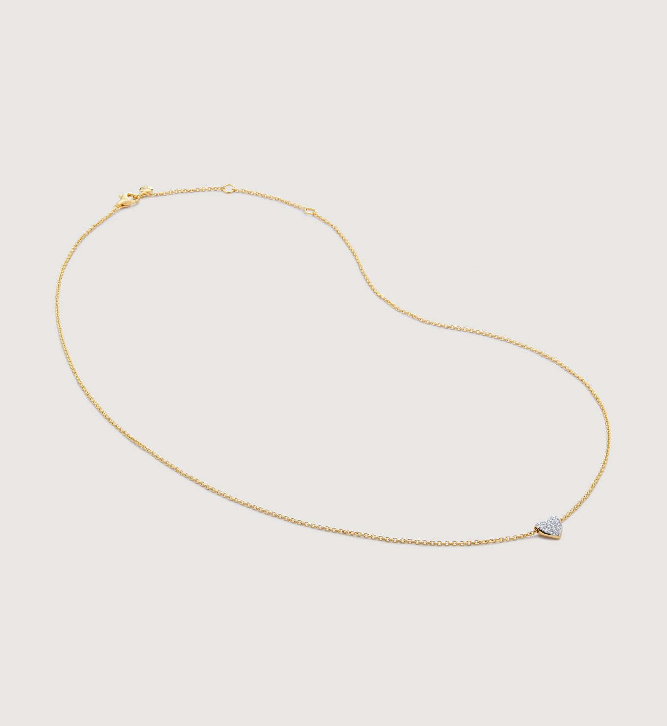 Lab Grown Diamond Heart Necklace Adjustable 41-46cm/16-18’ | Monica Vinader (US)