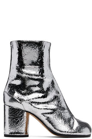 Maison Margiela - Silver Tabi Broken Mirror Boots | SSENSE