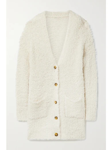 R13 - Teddy Bear Oversized Wool-blend Bouclé Cardigan - Ivory | NET-A-PORTER (US)