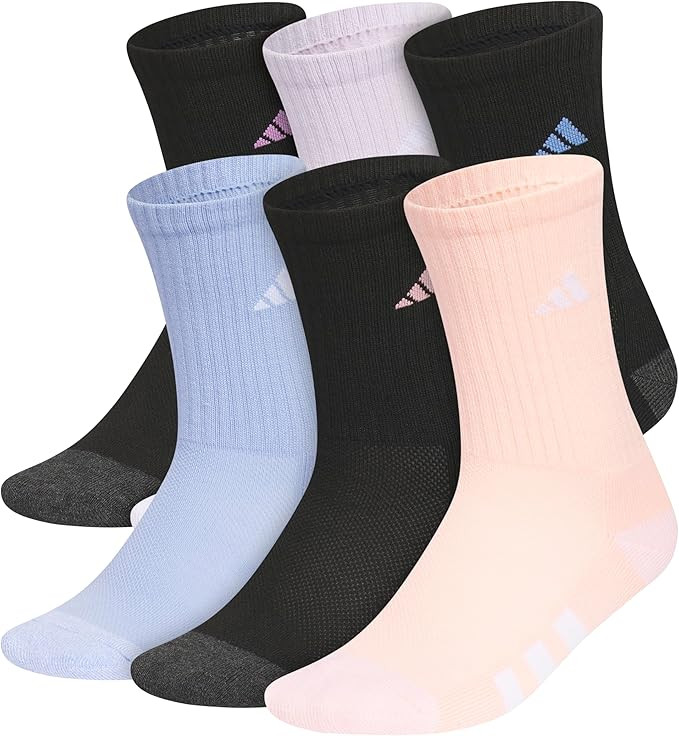 adidas Kids Cushioned Crew Socks for Boys & Girls (6 Pairs) Durable & Comfortable | Amazon (US)